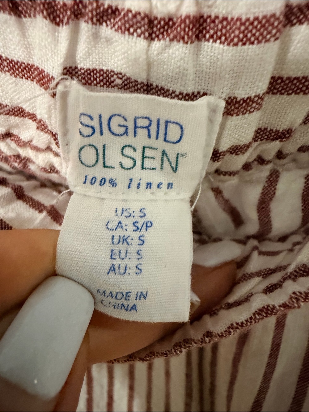Sigrid Olsen pants .. size small 100% linen - Picture 4 of 6